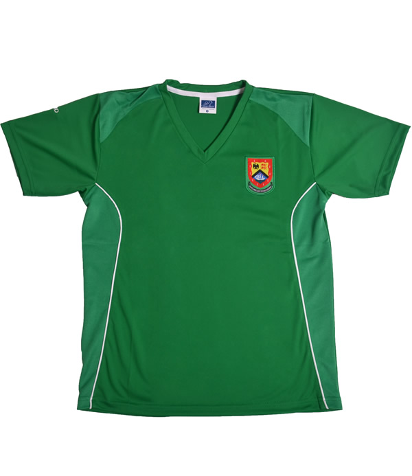 Uniforme Colegio Anglo Colombiano T-Shirt Hood Verde Cuello V niño