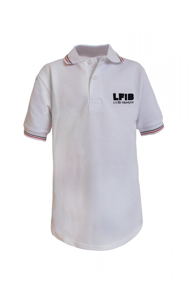Uniforme Liceo Francés Internacional de Bogota Camiseta tipo polo unisex blanca